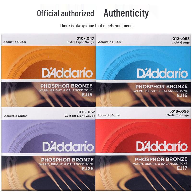 D'Addario EJ16 EZ920 Струны для фолк-гитары с покрытием из фосфорной бронзы, набор из 6 штук.