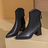 Fashion 2024 Women's Spring and Autumn New Pointed Large Bare Boots Comfortable and Warm Leather Back Zipper Fashion Boots for Women
