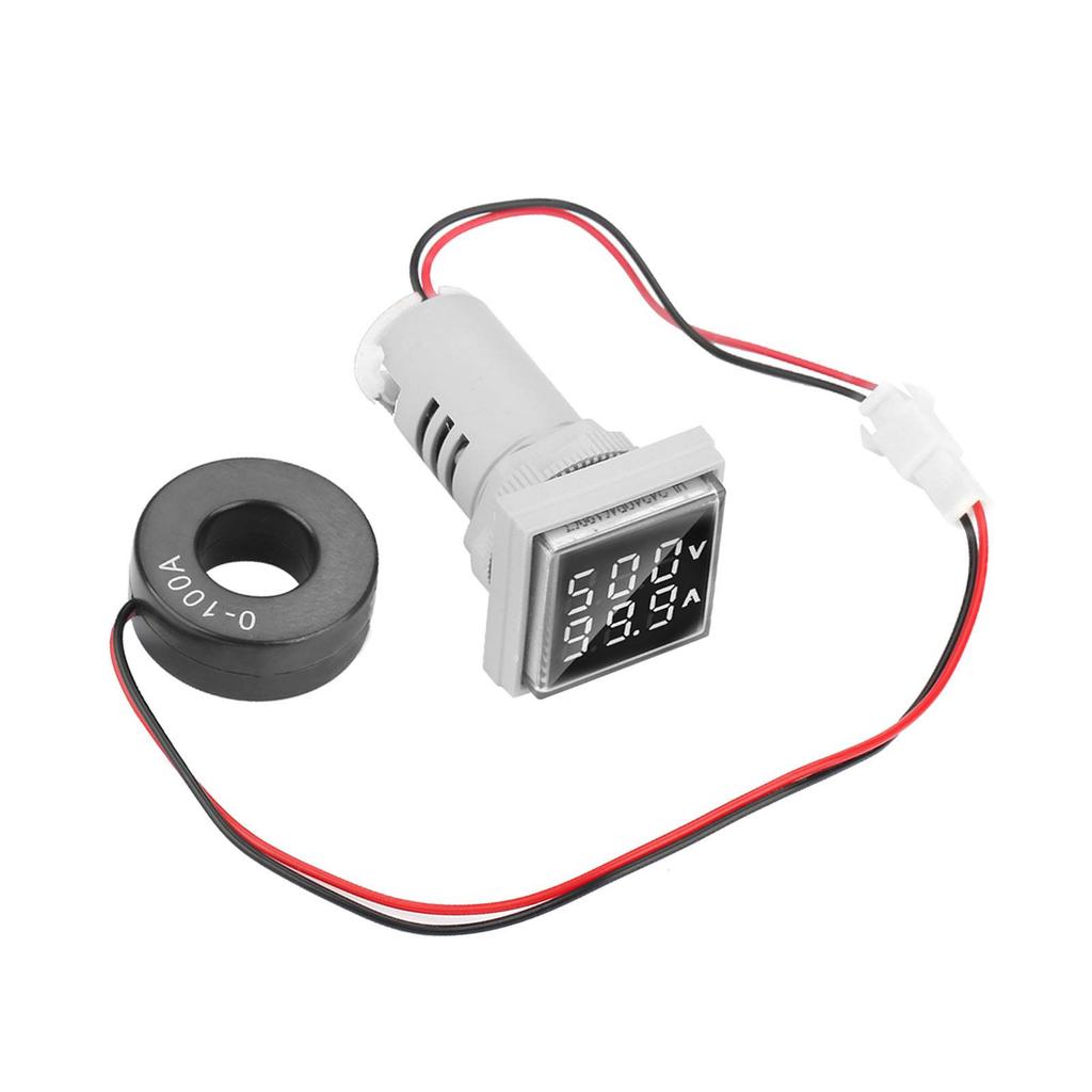 Светодиодный цифровой дисплей переменного тока вольтметр индикатор 22 мм 0100A индикатор счетчика (белый)