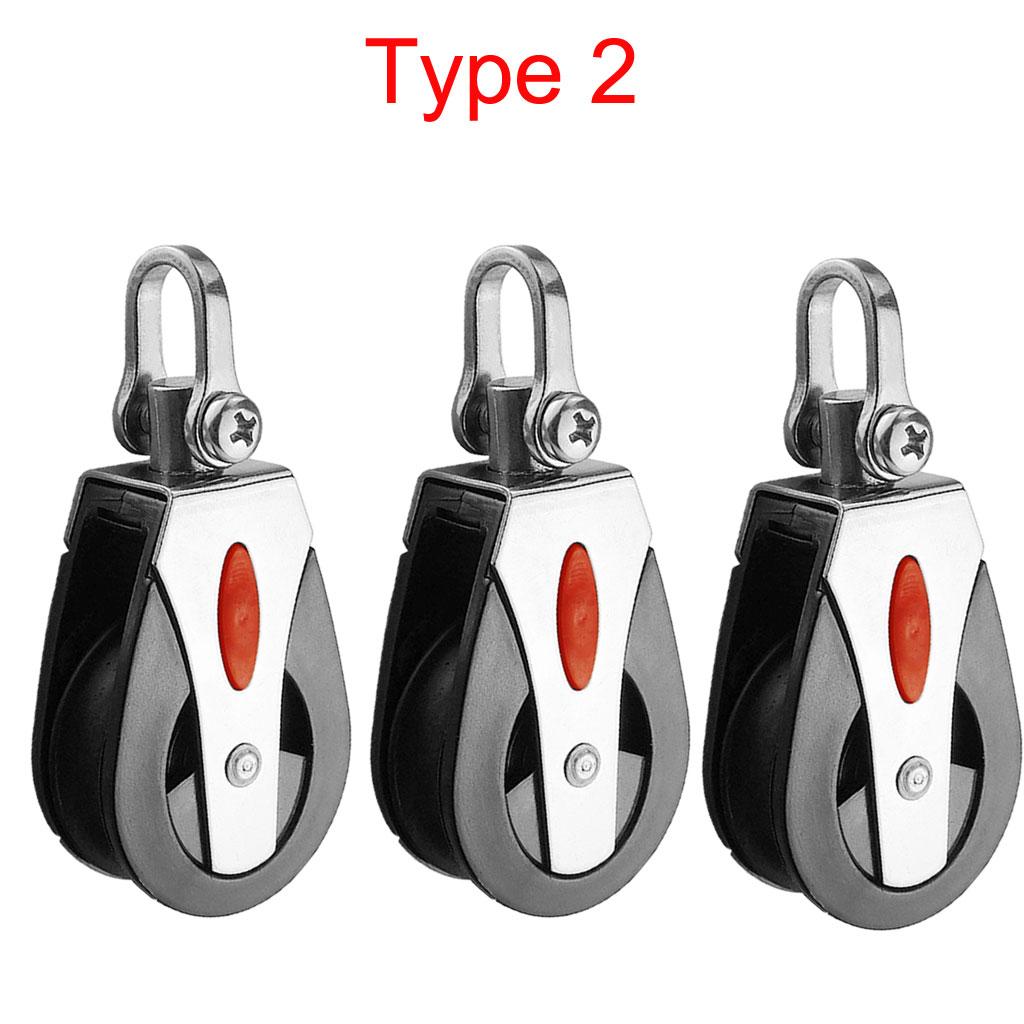 1500 Lbs Loading Gym Single Pulley Sailing Boat Kayak Pulley Block Single Wheel Swivel Lifting Rope Pulley Roller 7