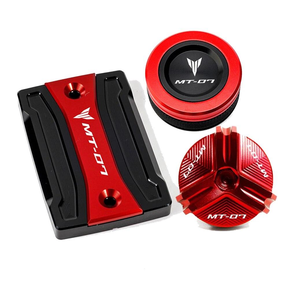 Для Yamaha MT07 TRACER MT-07 2014-2022 крышка цилиндра мотоцикла передняя и задняя крышка бачка тормозной жидкости, крышка маслозаливной горловины