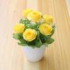A Pot Artificial Plant Bonsai Beautiful Simulation Plastic Artificial Rose Decor for Living Room