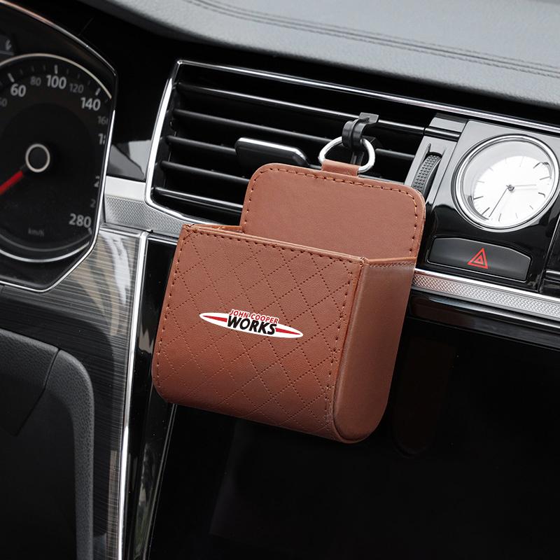 Car Interior Air Vent Storage Box Lipstick Card Sundries Bag For Mini Cooper JCW R56 R50 F54 F55 F56 F57 F60 R52 R53 R55 R57 R58