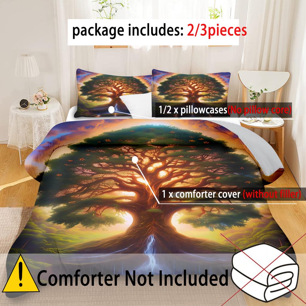 Tree Of Life 3D Printed Quilt Cover Set Modern Art Style Polyester Bedding Set Luxury Home Textiles Soft Duvet Cover Pillowcases