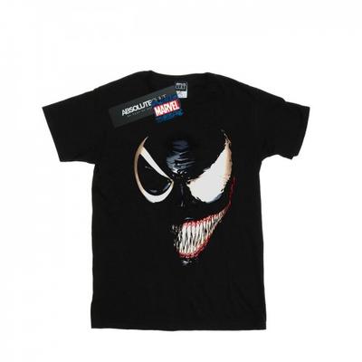 Женская/женская хлопковая футболка бойфренда Venom с разрезом на лице