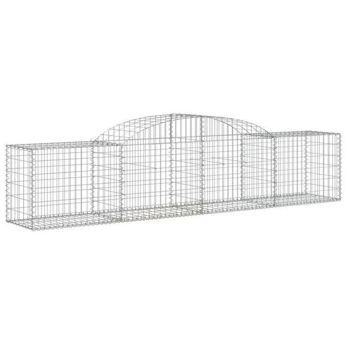 VidaXL Paniers à gabions arqués 3 pcs 300x50x60/80 cm fer galvanisé, gabion, cage de gabion, panier de mur de gabion, mur de 3146666