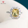 Bright Yellow Zircon Women's Rings Elegant Accessories For Party Wedding Anniversary Gift Statement Jewelry