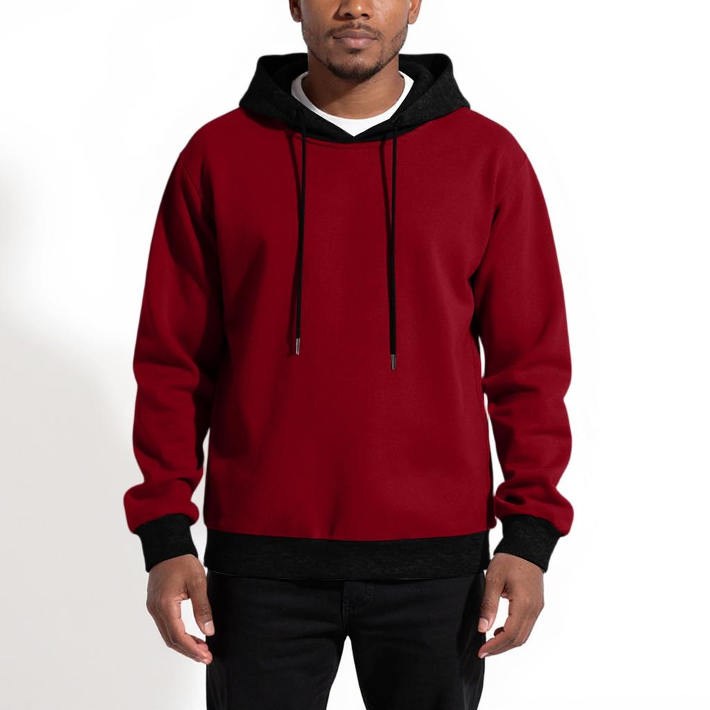 Мужская толстовка с капюшоном, толстовка контрастного цвета, спортивная повседневная куртка