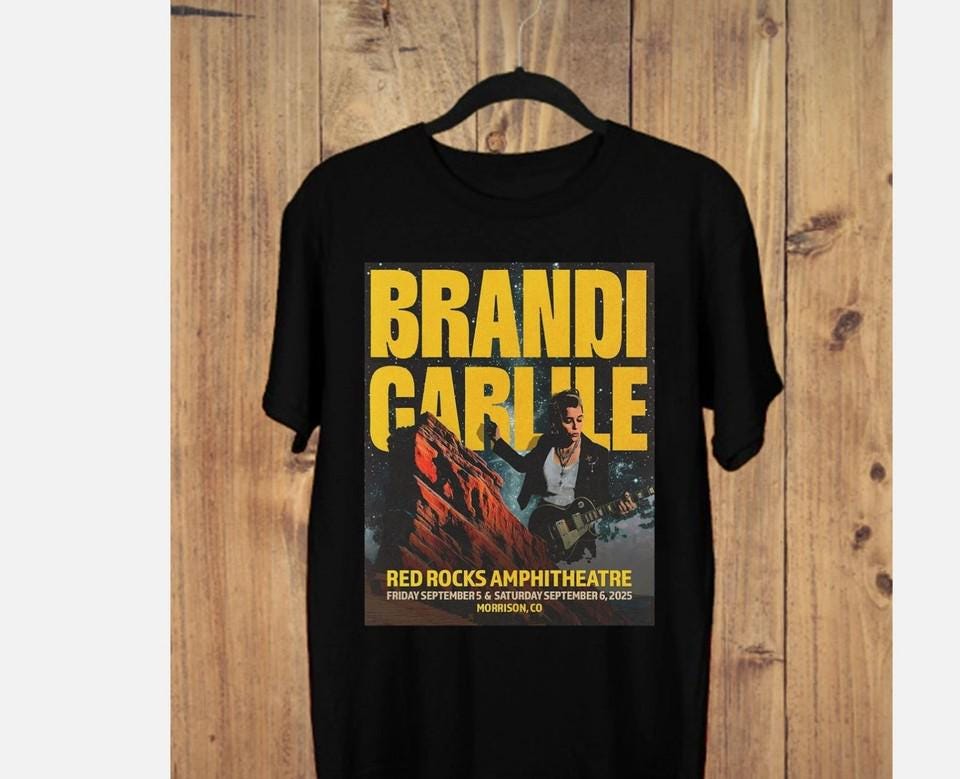 Brandi Carlile Red Rocks Live In Concert Black Cotton T Shirt