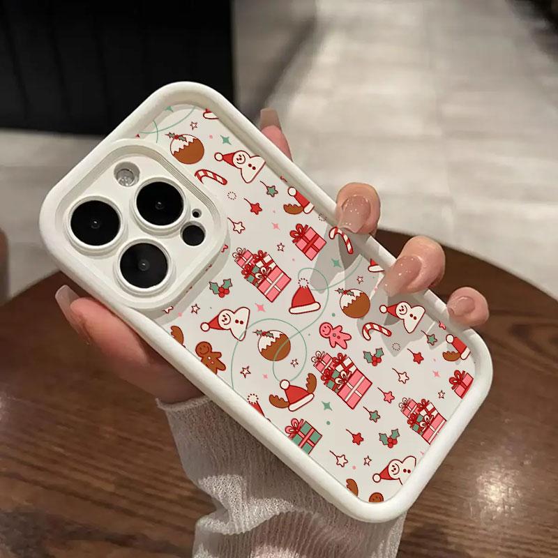 Чехол-накладка с рисунками на Рождество для iPhone 15 13 17 16 Чехол для iPhone 17 Air 11 13 12 16 Pro Max 14 Plus Мягкая накладка на телефон