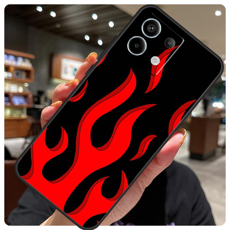 Чехол с рисунком пламени и огня для Xiaomi Redmi Note 14 10 13 12 11 15 Pro Plus Чехол для Redmi 15 15C 12C 13C 14C 10C