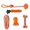 Dog Tug Play Toy, Dog Teeth Grinding Rope, Floss Ball, Octopus, 5 Types of Octopus, 1 Set