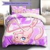 Mew Pattern Bedding Quilt Set  Home Decoration  Gift (1 * duvet cover + 2 * pillowcase  without core)