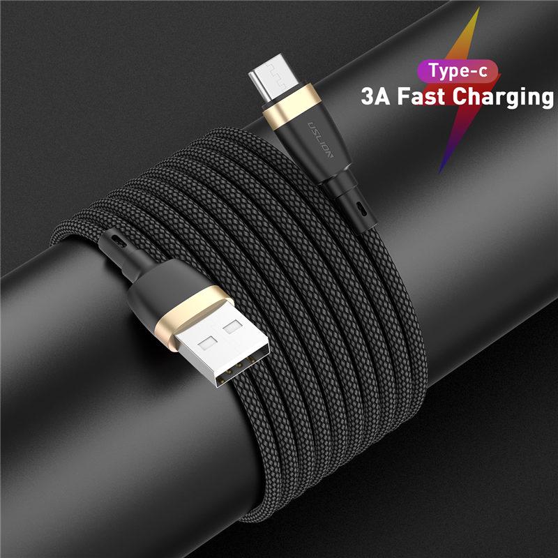 USLION Кабель USB Type C 3A для быстрой зарядки мобильного телефона Samsung Type-C Кабель USB C для зарядки