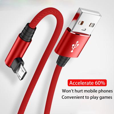 USB-микрокабель 3A, 90-градусный локоть, кабель для передачи данных, зарядный шнур для Samsung Xiaomi, аксессуары для мобильных телефонов, USB-кабель для быстрой зарядки