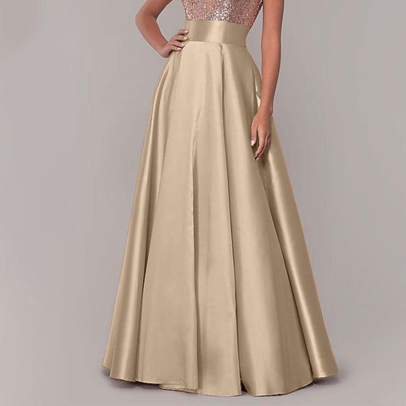 ZANZEA Women Fashion A-line Satin Skirts Summer Casual Maxi Long Skirts