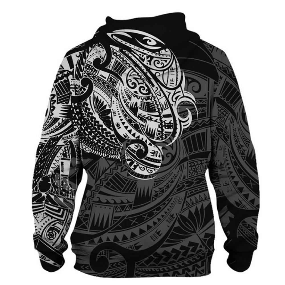 Маори Татуировка 3D Печать Черный Толстовка Мода Мужчины/Женщины Хип-Хоп Пуловер Толстовка