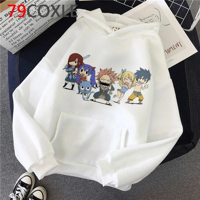 Популярные толстовки с капюшоном из японского аниме «Fairy Tail», женская зимняя одежда в стиле Харадзюку, уличная одежда унисекс с мультяшной графикой, толстовки унисекс, женские унисекс