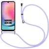 Case for Samsung Galaxy A24 - Reinforced Shockproof Transparent with Purple Lanyard