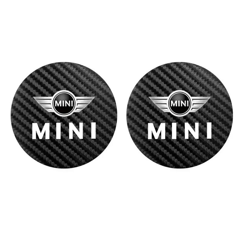 /2Pcs Car Leather Coaster Anti/noise Water Cup Pad Mat For BMW edc3 WORKS One Cooper JCW R60 R59 R58 R57 R56 R55 R53 R52 F55 F56 3edc