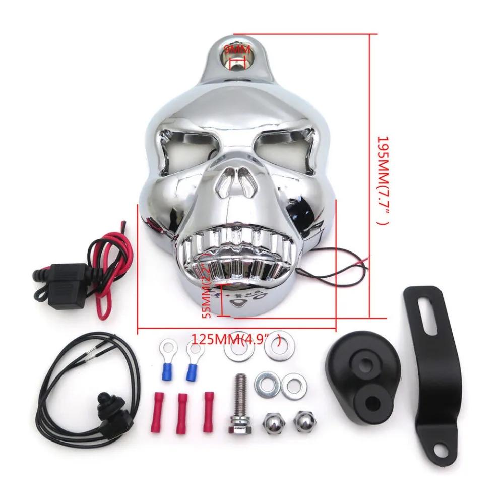 Накладка на клаксон в виде черепа для мотоцикла Harley Davidson Sportster Softail Big Twins V-Rods Stock Cowbell 1992-2020 Дополнительный аксессуар