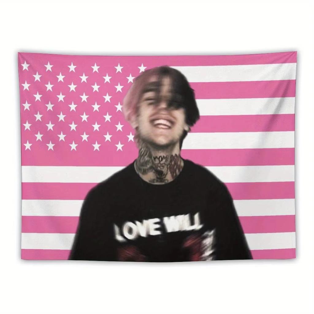 Флаг-гобелен Lil Peep Тема США Хипстерское настенное искусство Декоративное настенное панно для общежития Спальни Гостиной Прикроватной зоны Домашний декор
