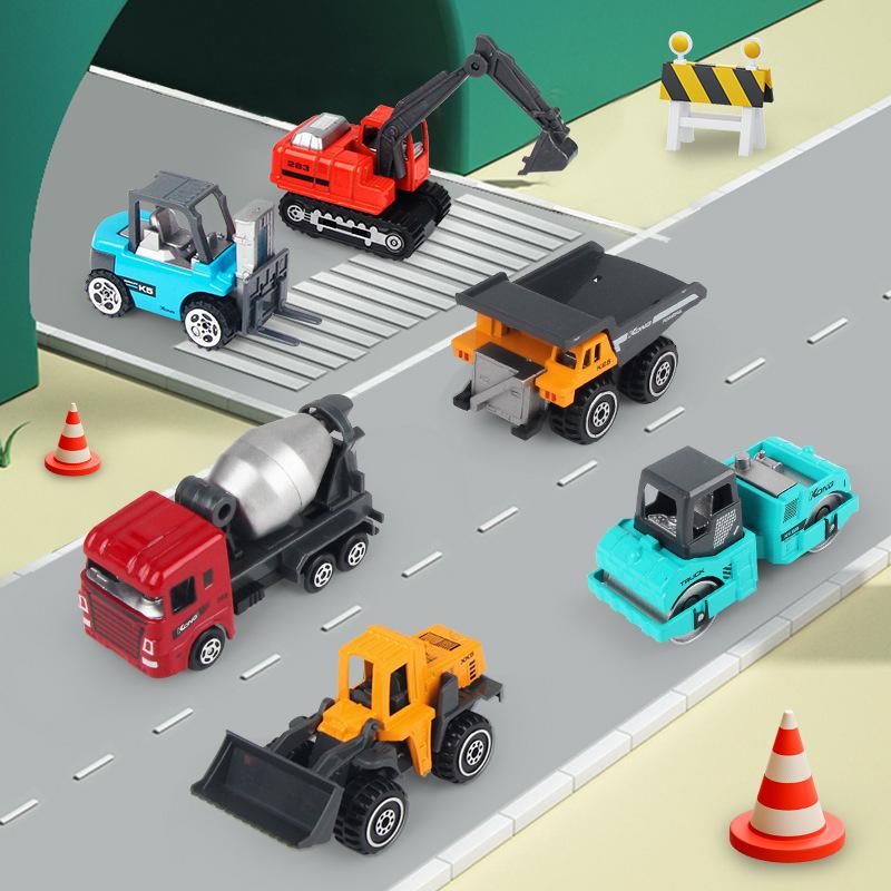 1:Набор из 64 единиц строительной техники из сплава – Инженерные игрушки для игр в помещении и на улице для детей и друзей