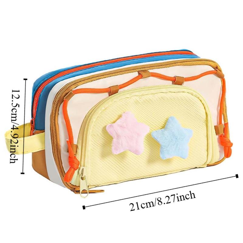 Desktop Storage Korean Pencil Case Large Capacity Ins Pencil Pouch Y2K Star Stationery Bag School