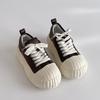 Fashion thick-soled heightening round head shell head biscuit shoes women's spring and autumn Korean version lace-up flat-bott