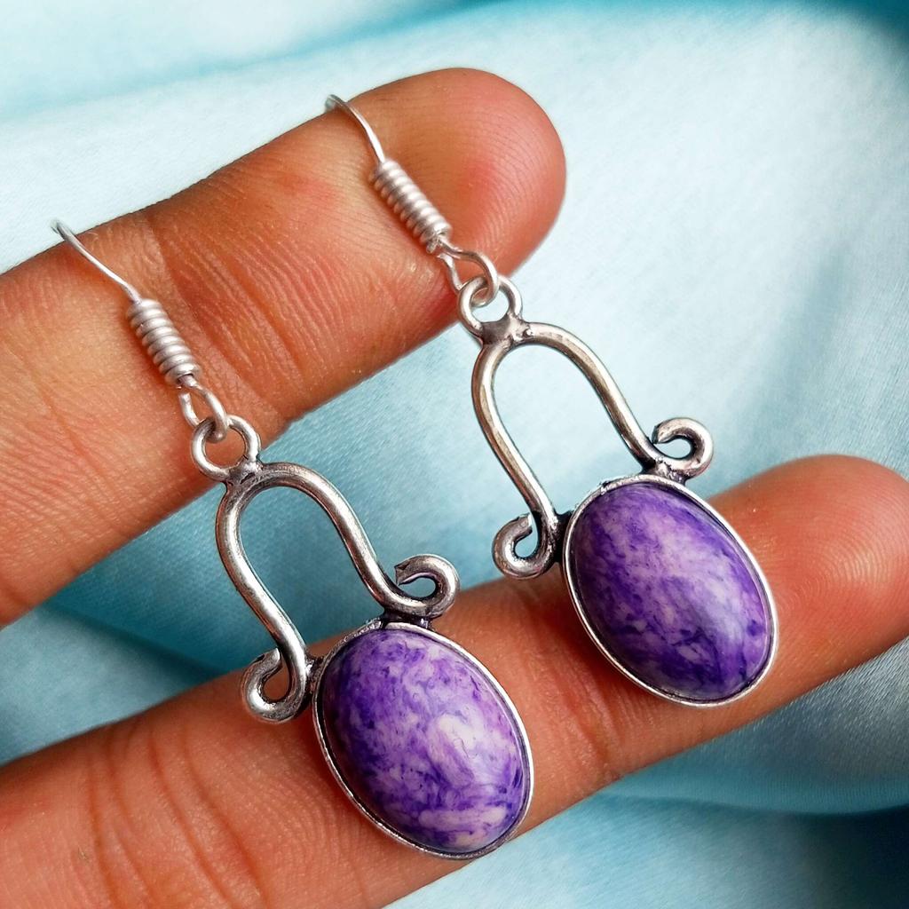 Драгоценный камень бирюза, стерлинговое серебро 925 пробы, позолоченные серьги-крючки для вечеринок, ювелирные изделия NST-J2H17764