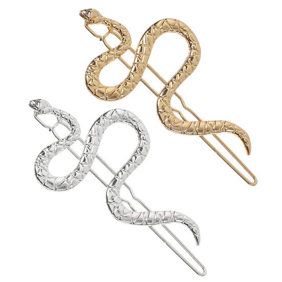 2/4 шт. заколка для волос в форме змеи декоративная металлическая заколка для волос простая в использовании одной рукой заколка для волос ежедневная