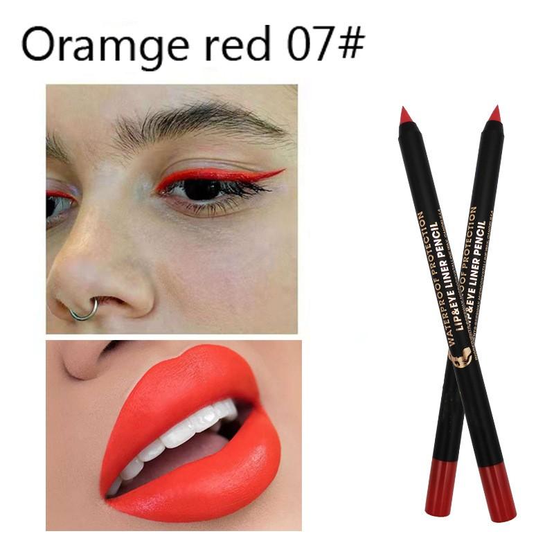 Двухцветный карандаш для губ, бархатная матовая помада, ручка для макияжа глаз, ручка для теней для век, прочный водонепроницаемый легкий легкий макияж, карандаш для бровей