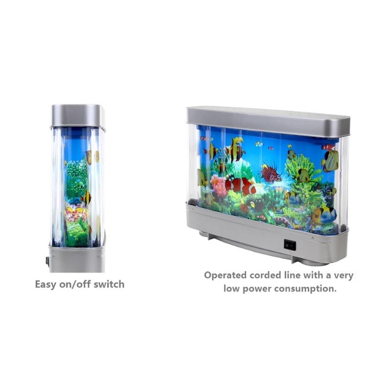 Декоративный ночник для аквариума, виртуальный океан, динамическая светодиодная настольная лампа, украшение для дома, комнаты, милая маленькая рыбка, лампа