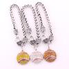 Full Rhinestones Round Softball Baseball Pendant Heart-shaped Lock Men and Women Bracelet