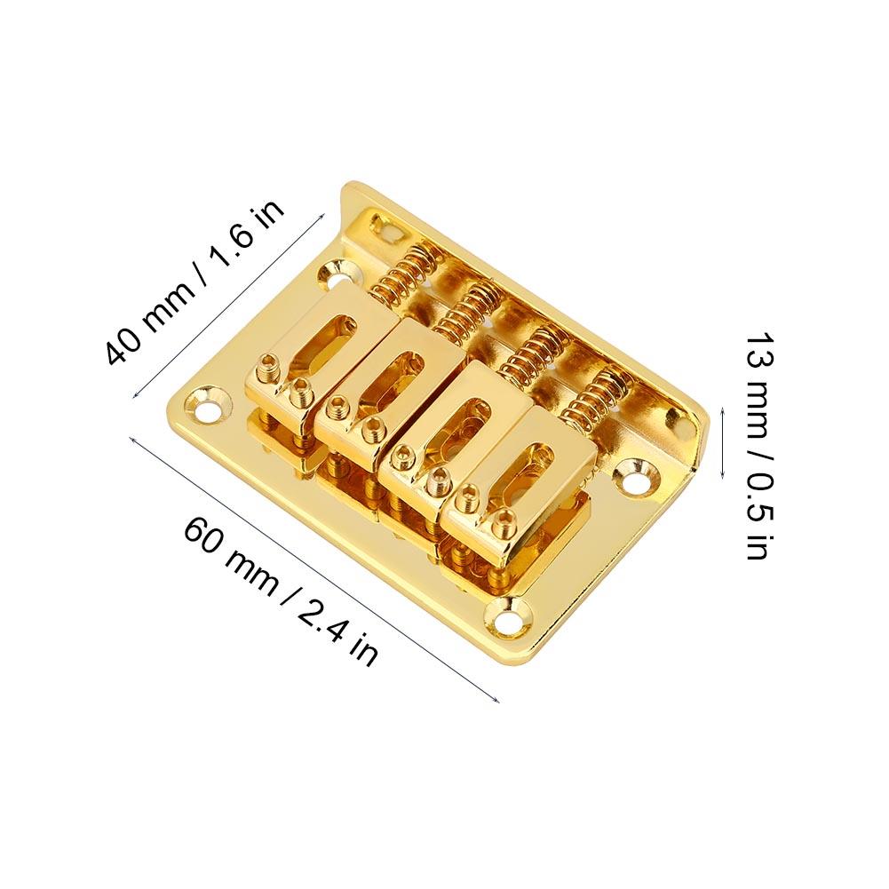 4-струнный фиксированный бридж сменные детали для электрогитар Cigarbox бас укулеле(Золото)