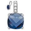 [Q0568] - Silver Pendant 'Sissi' Blue White Silver (rhodium-plated) - 15x9 Mm