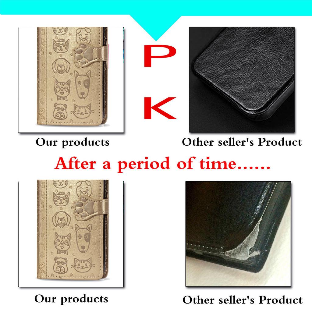 Кожаный флип-чехол с 3D собакой и кошкой для Samsung S20 S10 A10 A20 A30 A40 A50 A70 A80 M60 E Plus S20 Plus A51 A71, чехол для iPhone, Huawei, XiaoMi, кожаный чехол