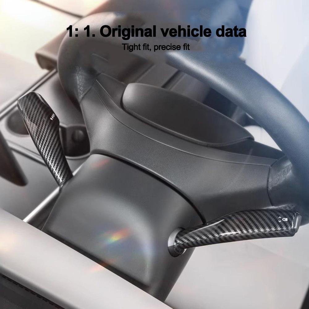 Накладка на рычаг переключения передач на рулевую колонку для Tesla Model Y Model 3 Настоящее углеволокно Накладка на рычаг рулевого колеса Декоративные аксессуары
