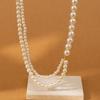 Fashionable 2023 Women's Double Layer Pearl Necklace Unique Geometric Design For Street Style