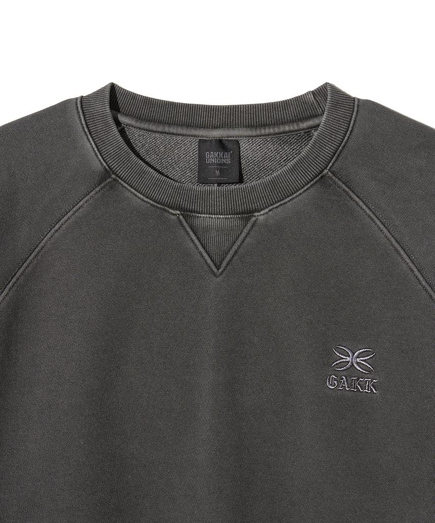 GAKKAI UNIONS Cut-Out Raglan Pigment Sweatshirt Charcoal
