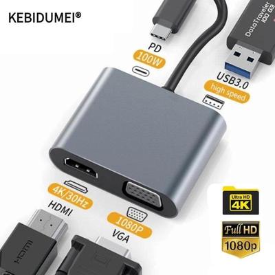 4K Type C-HDMI-совместимый USB C 3,0 VGA PD адаптер док-концентратор для Macbook Samsung S20 Dex для Huawei Xiaomi