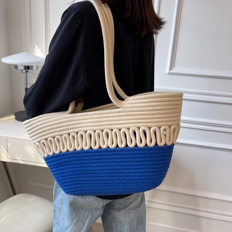 Наборы для вязания, пляжная сумка цвета хаки, большая вместительная соломенная сумка ручной работы, весенне-летняя праздничная сумка для отдыха, женская сумка, сумка для покупок