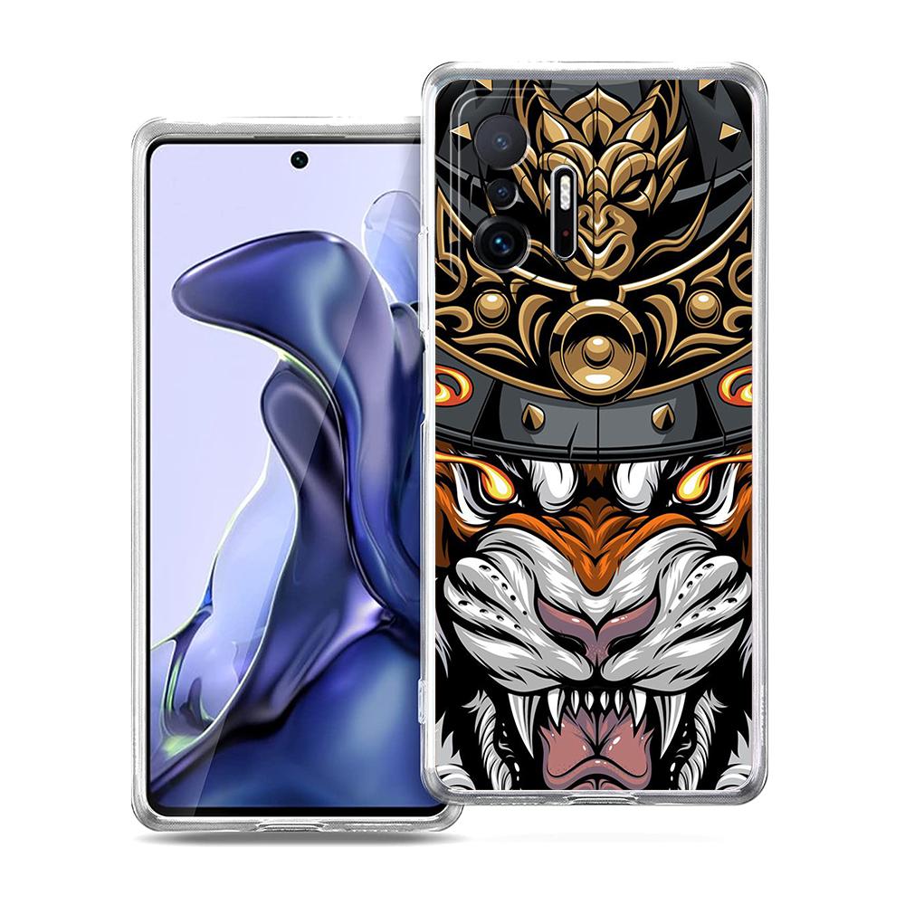Прозрачный чехол для телефона для Xiaomi Mi 14 13 12 11 Ultra 13T 12T 11T Poco X3 NFC F3 F6 Pro Мягкий ТПУ корпус Самурай Они Маска Япония