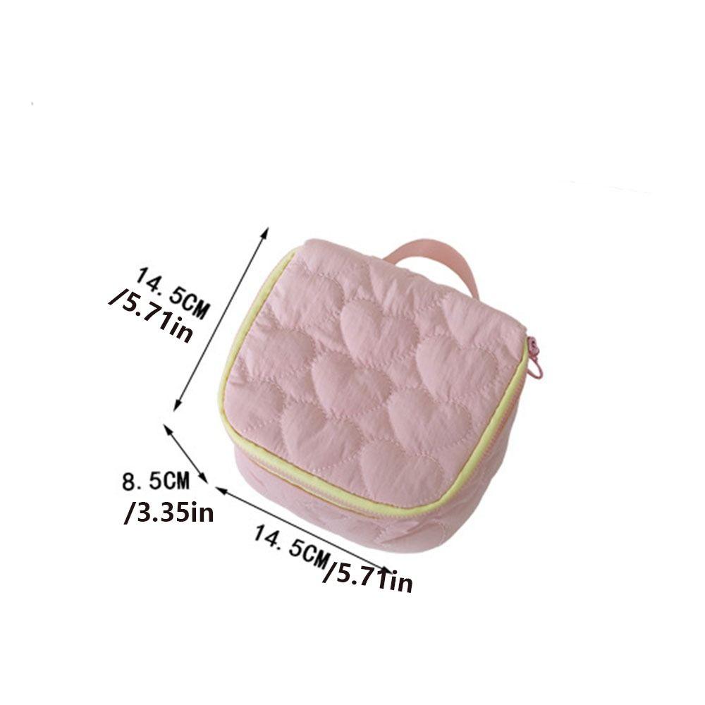 Lovely Love Heart  Cosmetic Bag INS Makeup  Bag  Earphones Lipstick Sanitary Napkins