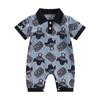 Baby Boys Summer Jumpsuit Casual Bull Head Print Short Sleeve Romper for Newborn Infant