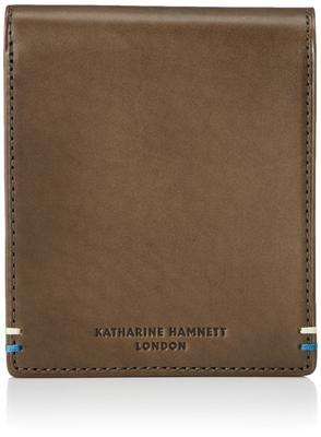 Katharine Hamnett London VEGA (Вега) Премиальный кошелек-бифолд из японской коровьей кожи с карманами для карт и монет, хлопок в стиле антик, 490-52102, Cha