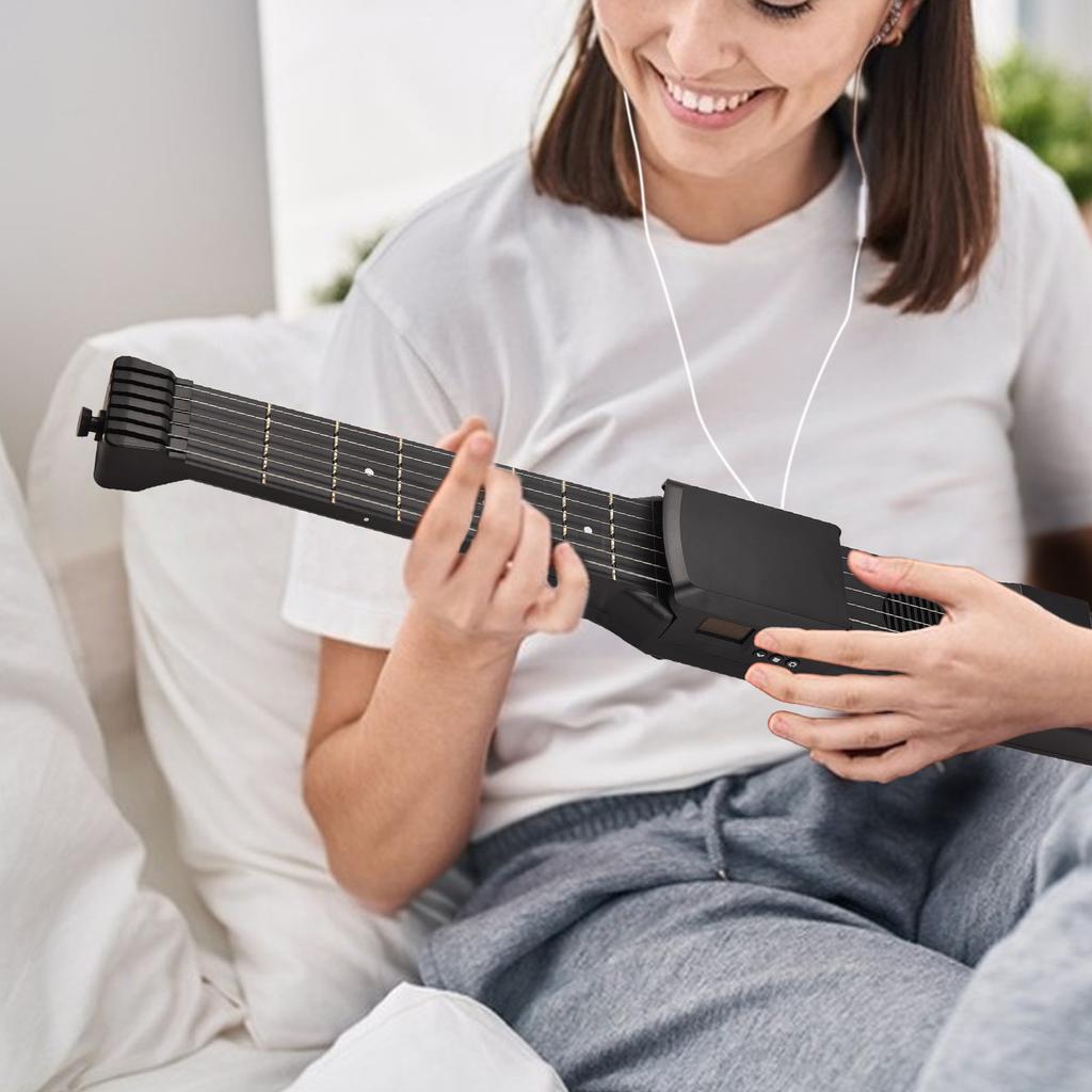 7 Frets Smart Electric Guitar Silent Practice Digital Tuner Metronome Function Pocket Portable Folk