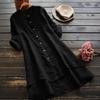 Women's Spring Solid Cotton Linen Shirt Dress Ladies Loose Dress Long Tops Blouse Plus Size Clothes Clothing 2024