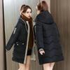 Autumn Winter Thicken Female Warm Long Parka Women Solid Color Loose Hooded Coat Jackets Outwear