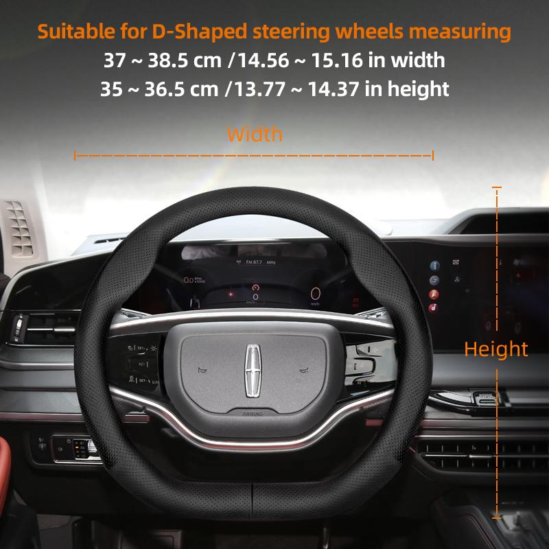 Для Lincoln Z MKZ MKT MKC MKX MKS Navigator Aviator Nautilus Corsair Continental Кожаная дышащая накладка на руль автомобиля